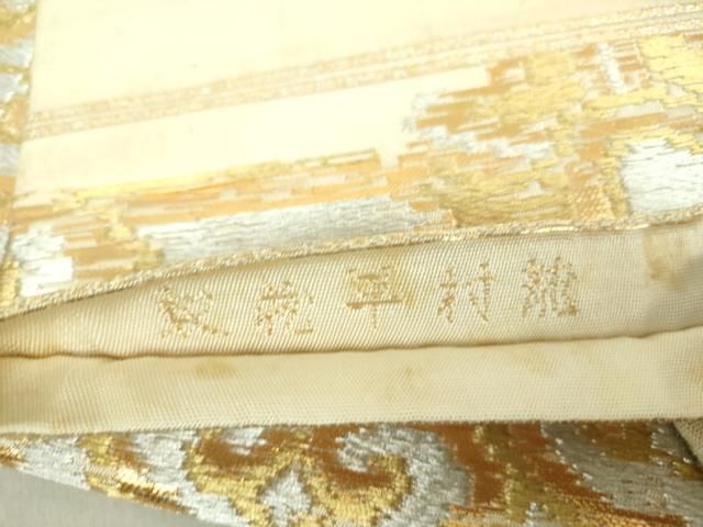 平和屋着物●龍村平蔵製　六通柄　本袋帯　小蜀紅錦　金銀糸　正絹　逸品　DAAU5727ps 平和屋着物○龍村平蔵製 六通柄 本袋帯 小蜀紅錦 金銀糸 正絹 逸品