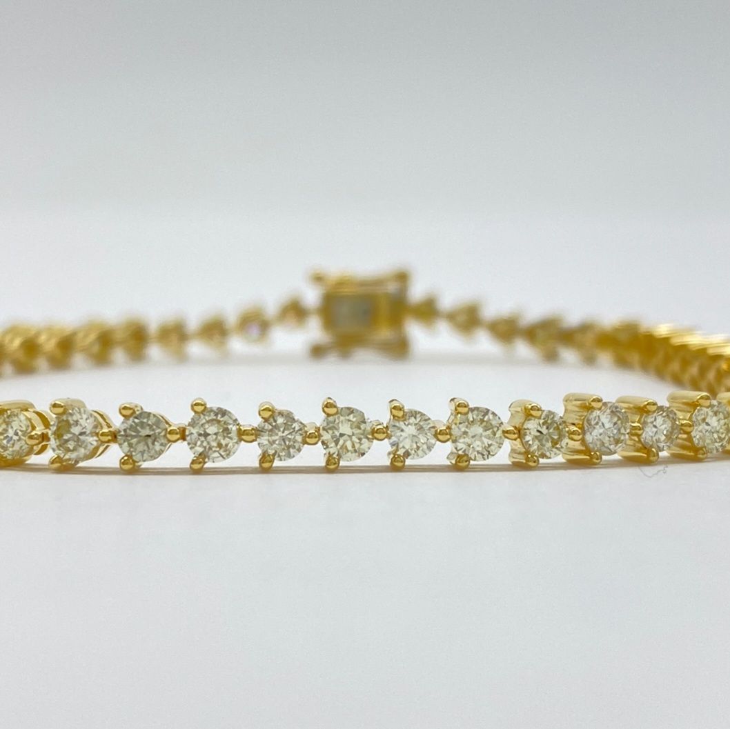 専用！豪華！k18 テニスダイヤモンド　ブレスレット 楽天市場】K18YG【5.0ct】豪華 ダイヤモンド テニスブレスレット