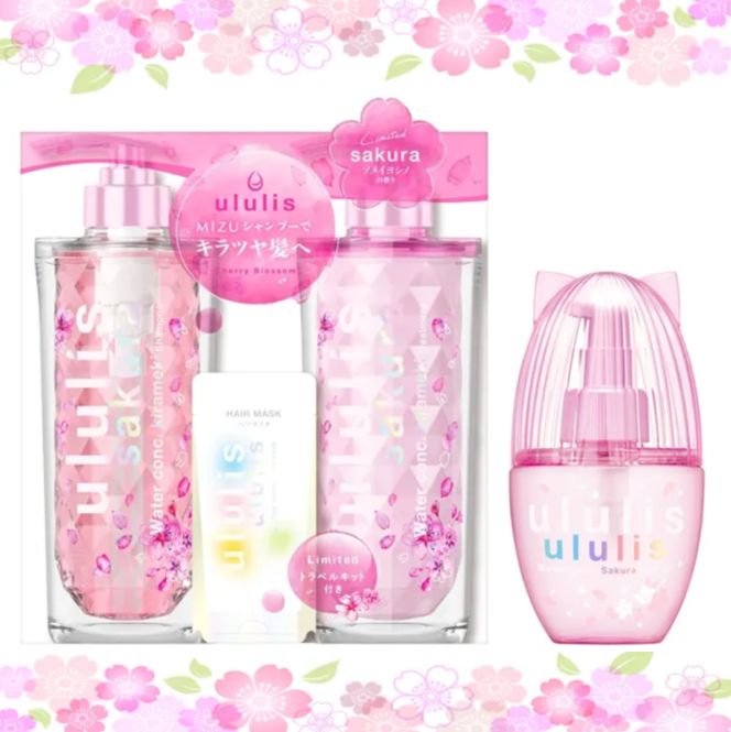 ウルリス さくら シャンプー トリートメント ヘアオイル　セット Amazon | ululis ウルリス [ ソメイヨシノの香り ] ウォーター