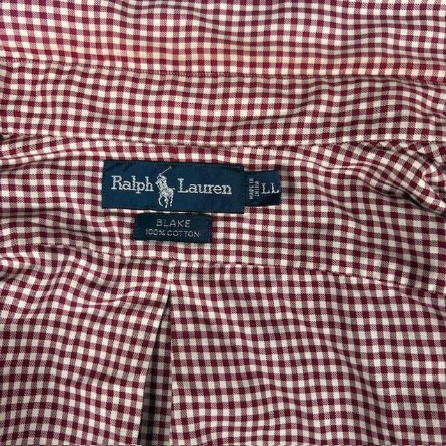 90年代 RALPH LAUREN BLAKE ギンガムチェック ボタンダウン 長袖