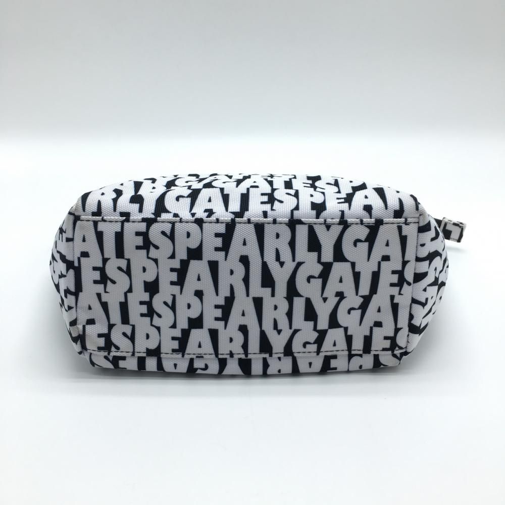 パーリーゲイツ カートバッグ ネイビー×白 ロゴ総柄ゴルフ PEARLY