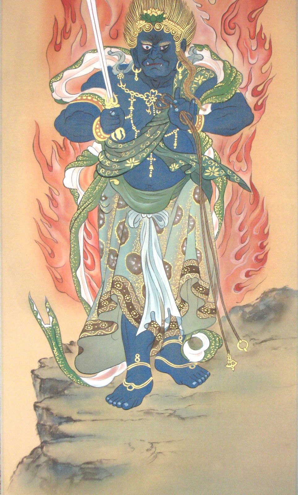 【特価品】掛け軸 掛軸　不動明王・青不動◆古田瑞洸 (真筆・新品) kouyu-info_hz220500