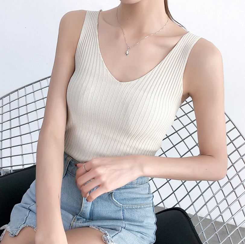 メルカリshops Vネック タンクトップ レディースサマーニットdlby001in Out訳アリ品