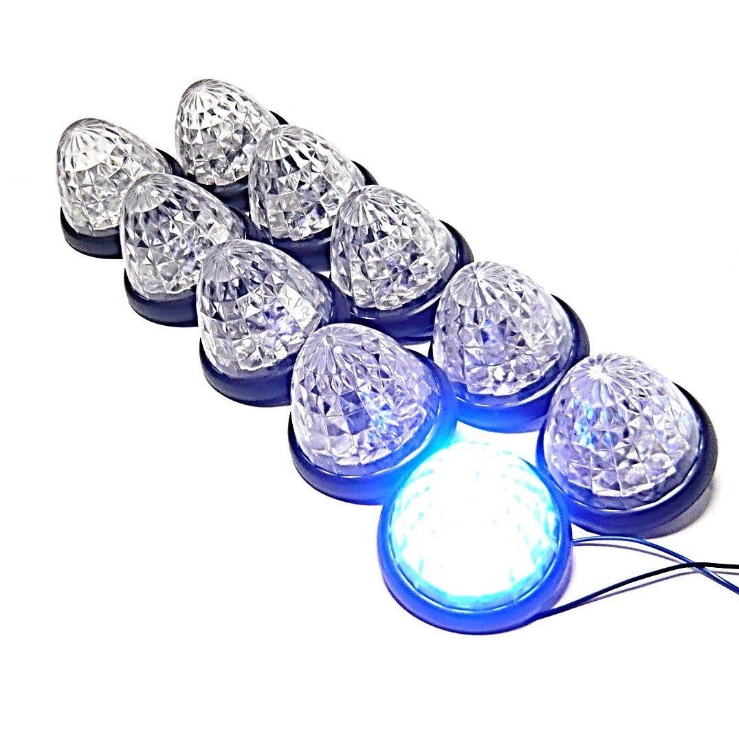 【在庫処分】セット 10個 汎用 ランプ 標識 ブルー 用 24V 16LED マーカー サイド トラック用 Customize（カスタマイズ）