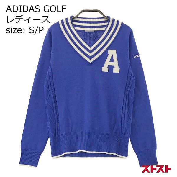 ADIDAS GOLF アディダスゴルフ 長袖 ニットセーター ブルー系 S/P