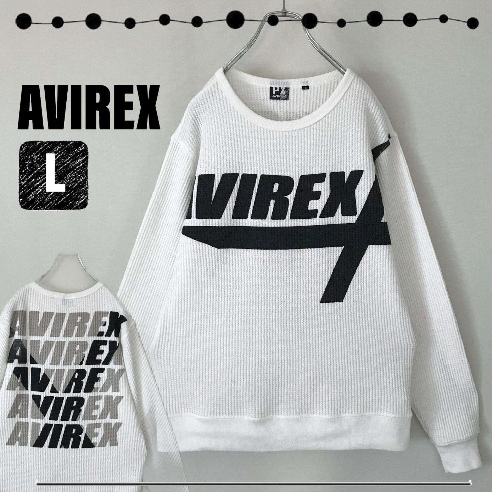 AVIREX☆アビレックス☆サーマル ワッフルロンTシャツ☆ビッグロゴ