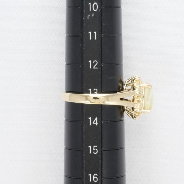 K18YG リング 指輪 13.5号 オパール 1.18 ダイヤ 総重量約5.3g - メルカリ