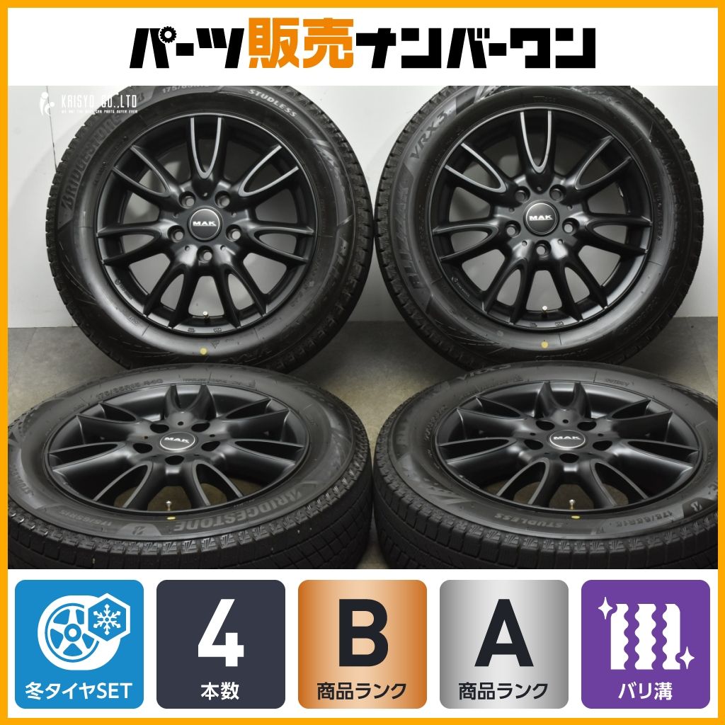 バリ溝 2025年製 MAK JACKIY 15in 5.5J 46 PCD112 ブリヂストン ブリザック VRX3 175|65R15 ミニクーパー F55 F56 F57 スタッドレス