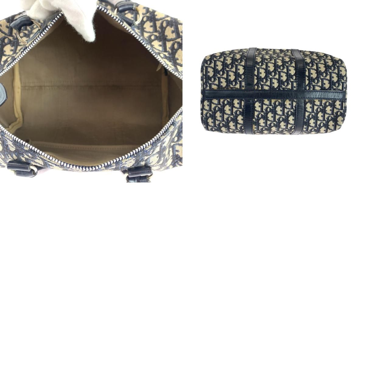 美品 Dior ディオール ヴィンテージ トロッター ネイビー ベージュ 