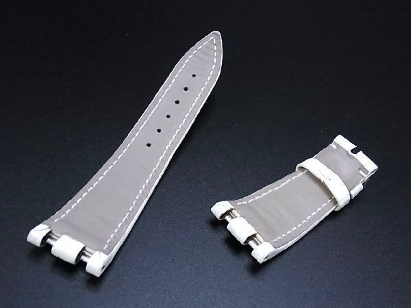■極美品■ AUDEMARS PIGUET オーデマ・ピゲ クロコダイル 純正 腕時計 替えベルト メンズ レディース ホワイト系 G0207 □極美品□ AUDEMARS PIGUET オーデマ・ピゲ クロコダイル 純正 腕時計