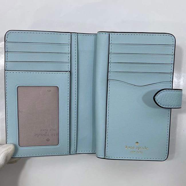 ケイトスペード 二つ折り 財布 ブルー WLR00394 未使用 美品