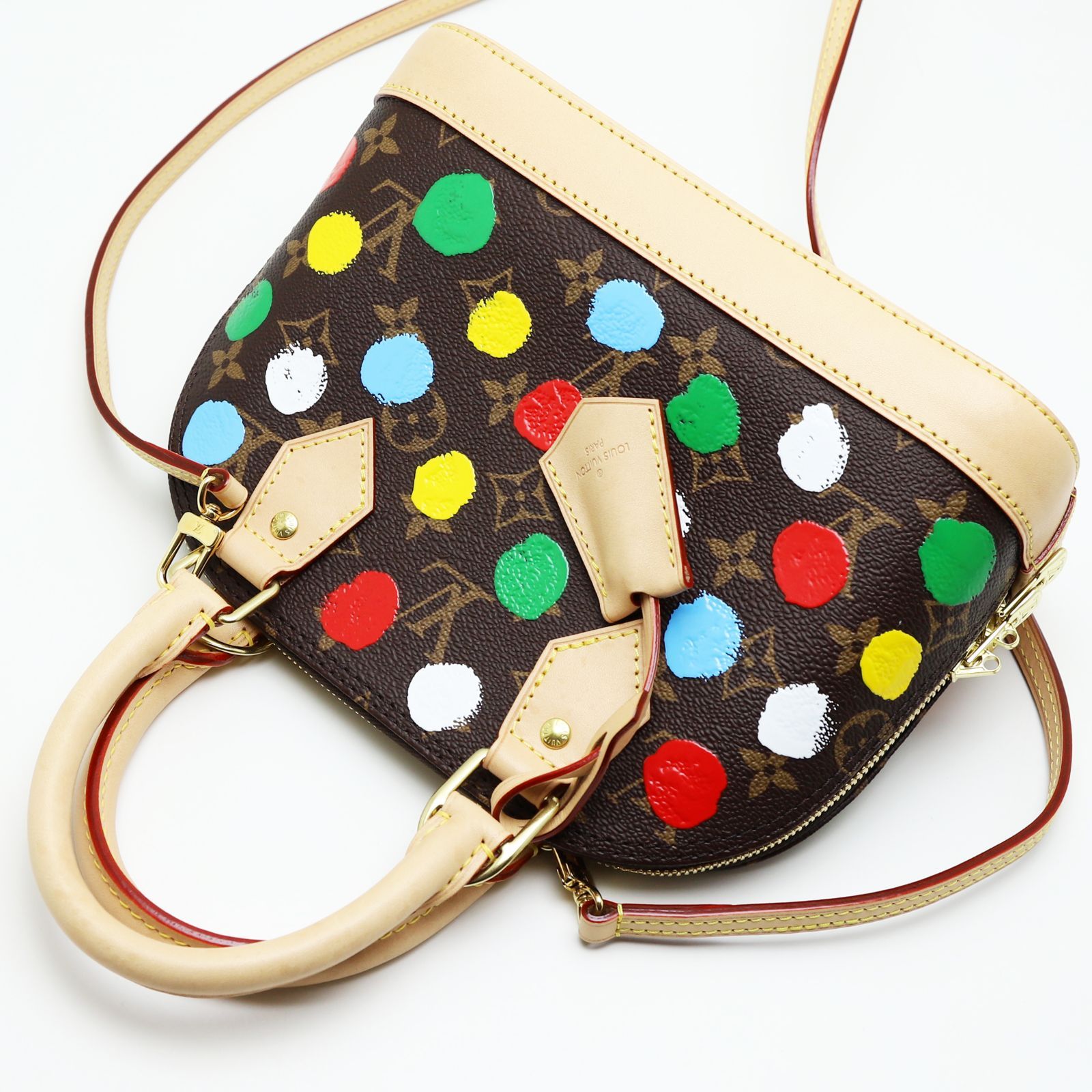 ルイヴィトン LV×YK モノグラム アルマBB 草間彌生コラボ ハンドバッグ