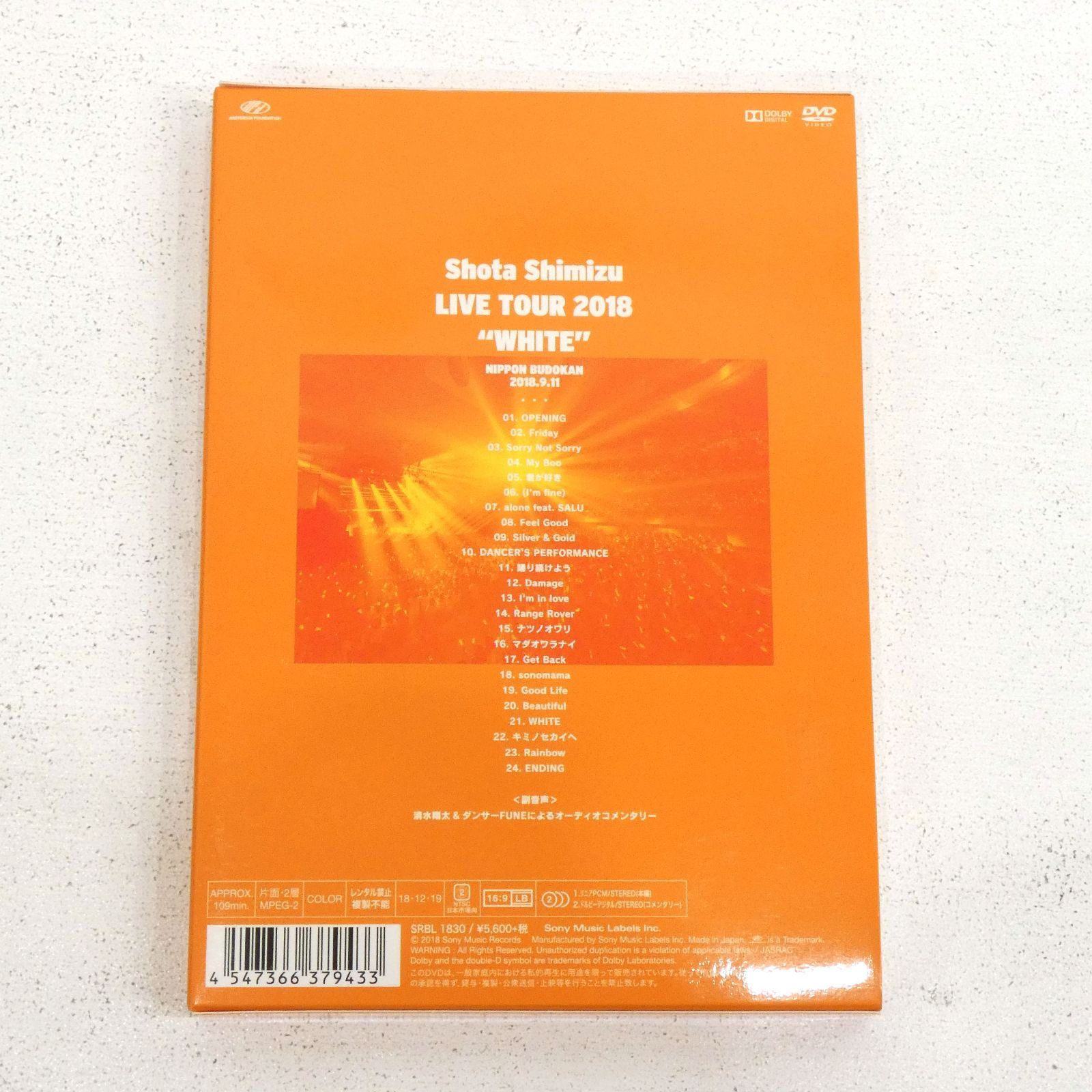 小牧店】清水翔太 LIVE TOUR 2018 “WHITE” DVD 【PI313-3060