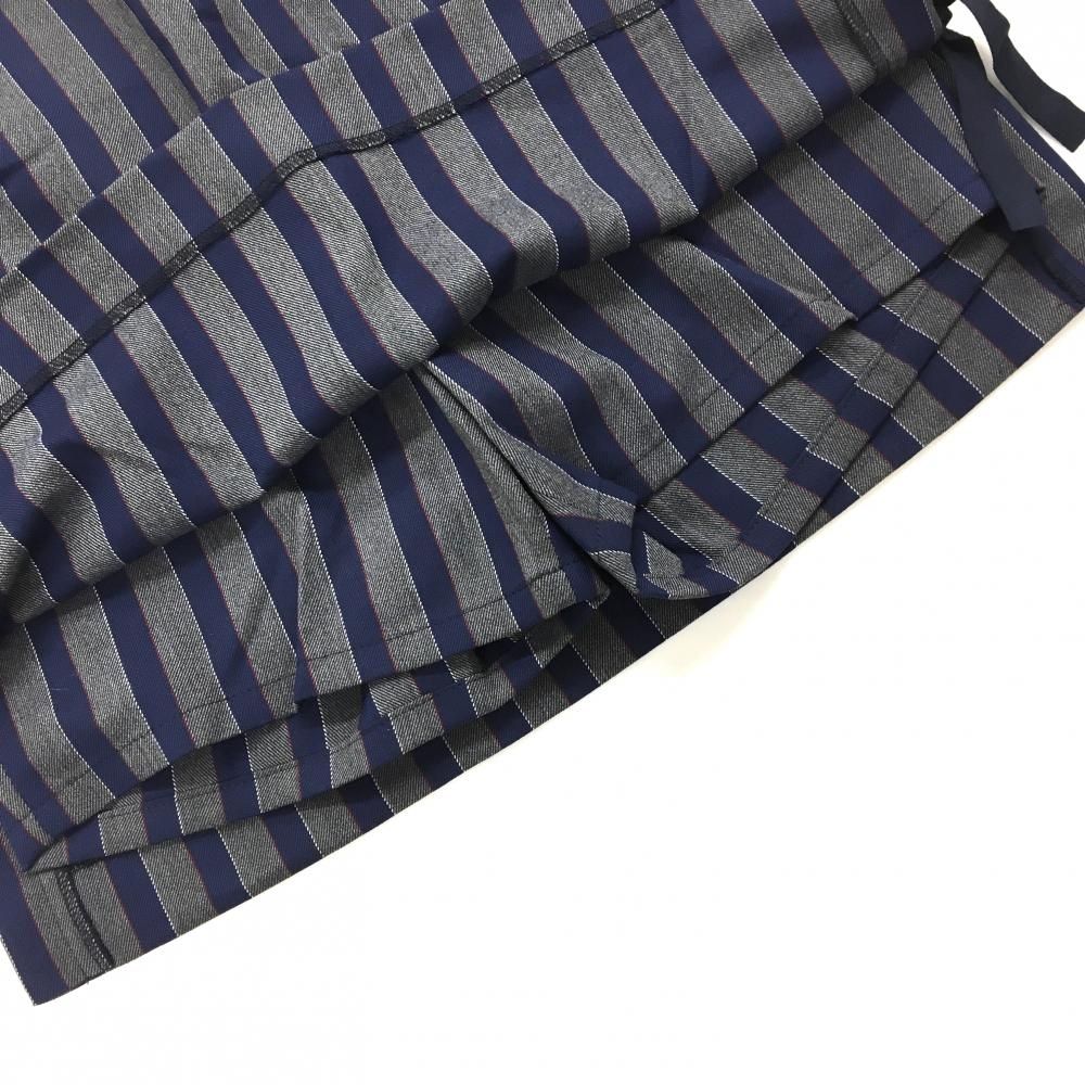 ジュンアンドロペ　 ストライプスカート ネイビー 新品】ジュンアンドロペ スカート グレー×ネイビー ストライプ 内側