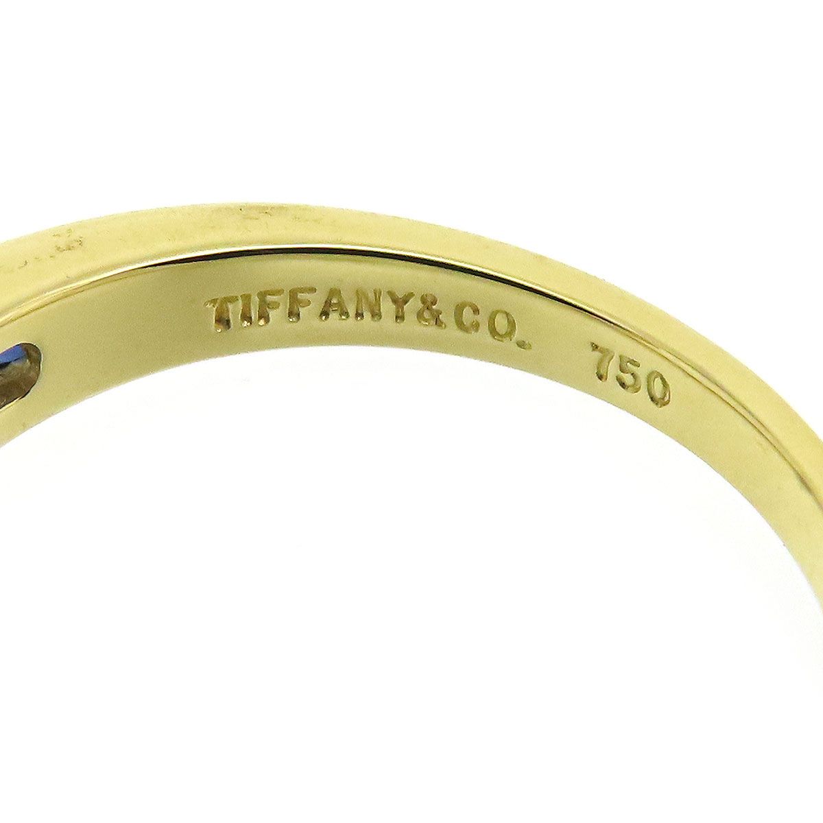 ティファニー サファイア ダイヤモンド リング #8 750 (K18YG) レディース TIFFANY&Co.  【ジュエリー】