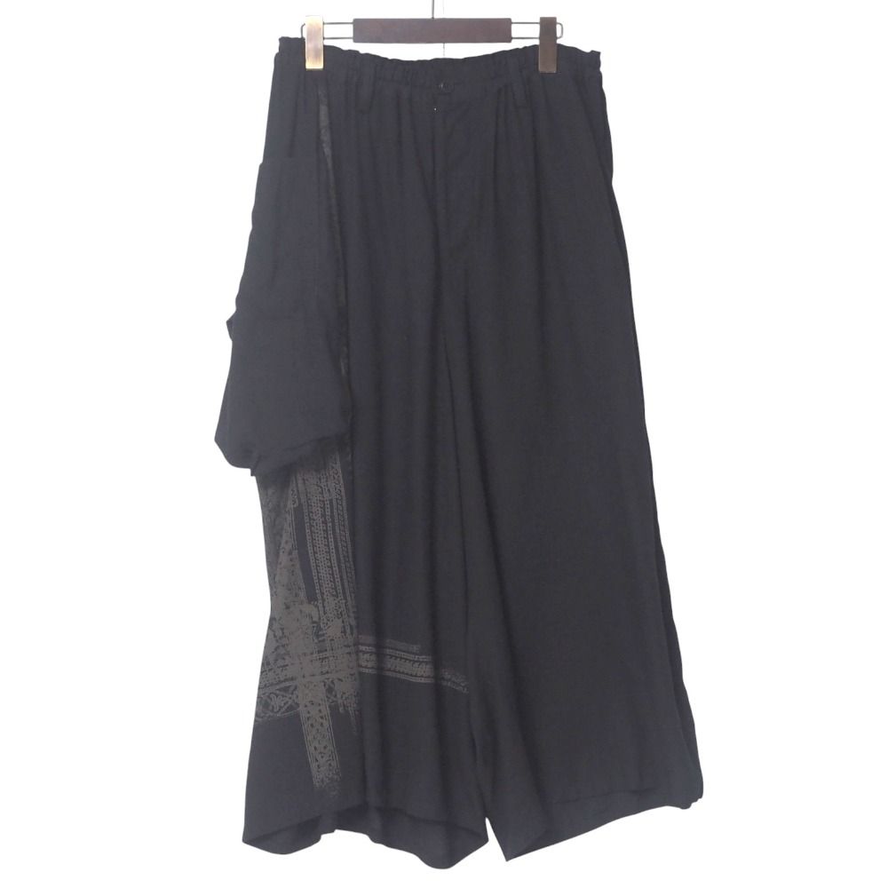 2025SS Y s Yohji Yamamoto ワイズ ヨウジヤマモト パンツ サイズ1 ボタニカル柄 ワイドパンツ クロップド サルエル 変形 ブランド古着 20250604|RA4997
