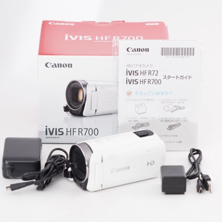 キャノン Canon ivis HF R700 HD ホワイト 簡易動作確認済】Canon iVIS