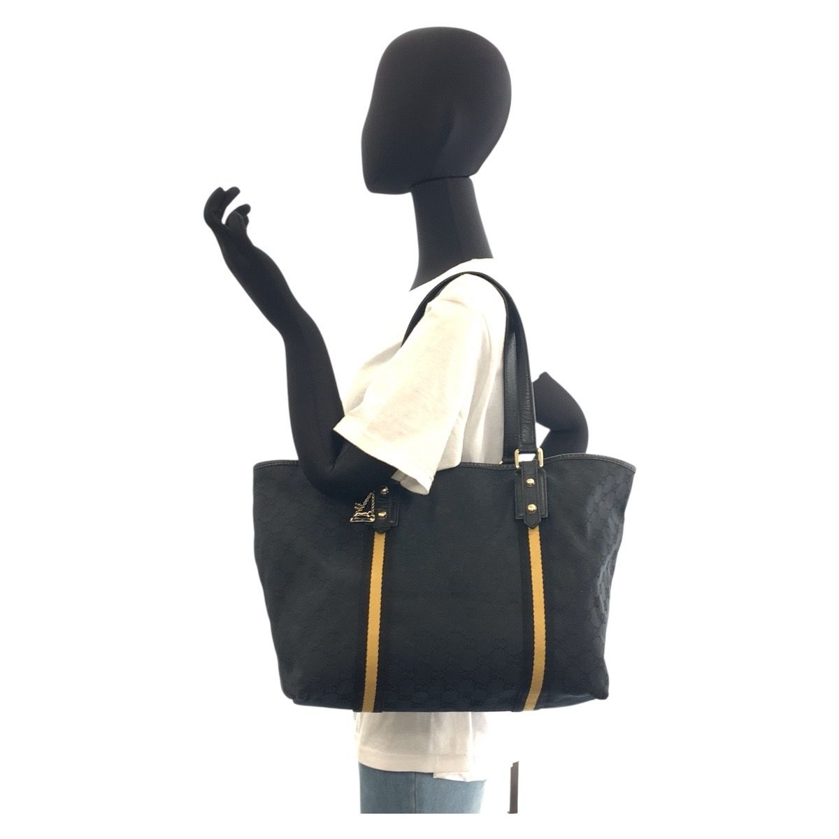 GUCCI グッチ シェリーライン ブラック 黒 ゴールド金具 GGキャンバス 