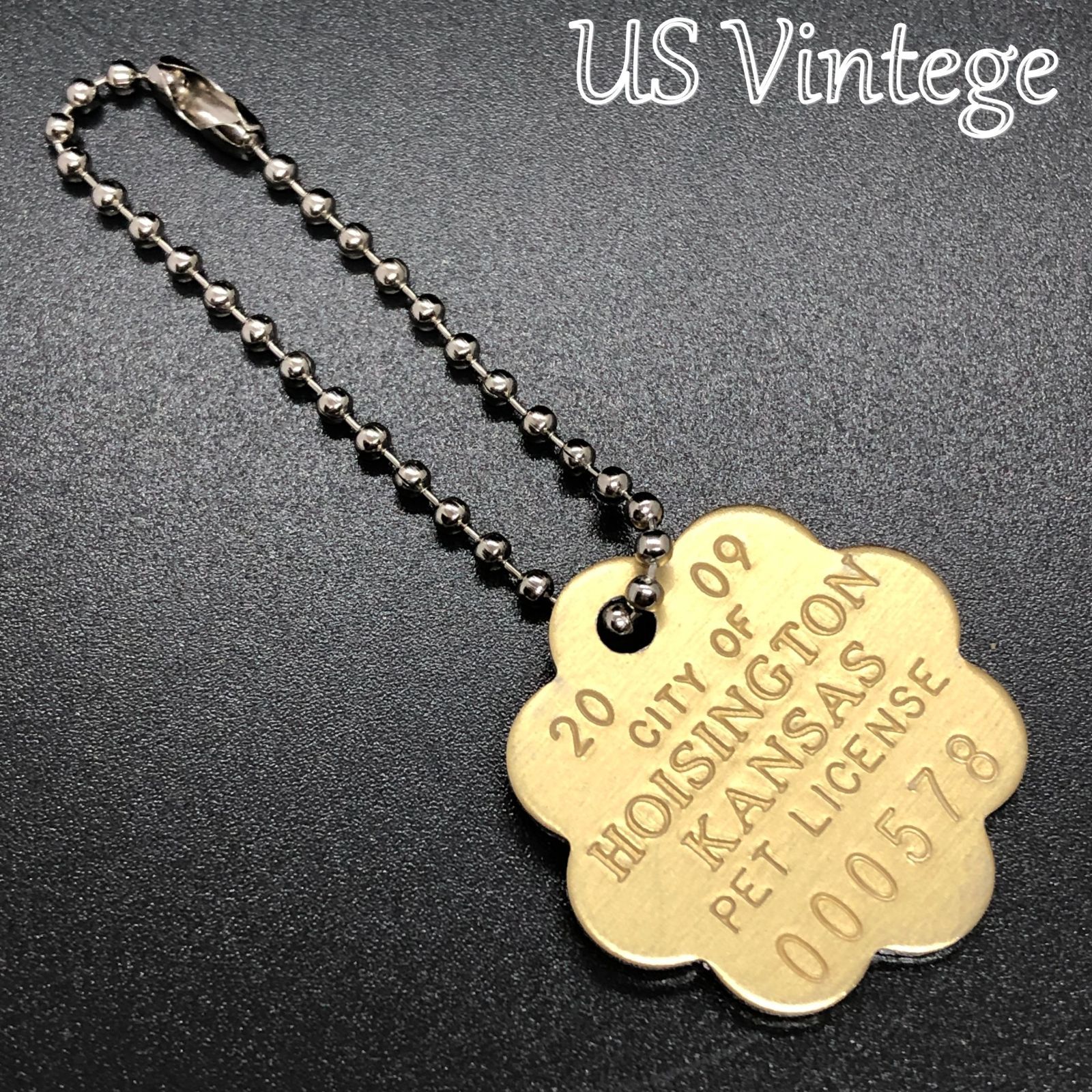 ドッグタグ 】 2009年 Dog Tag ※チェーン付き キーホルダ キーチェーンなどに！ アンティーク 犬 猫 キャットタグ ネックレス  KEY042 - メルカリ