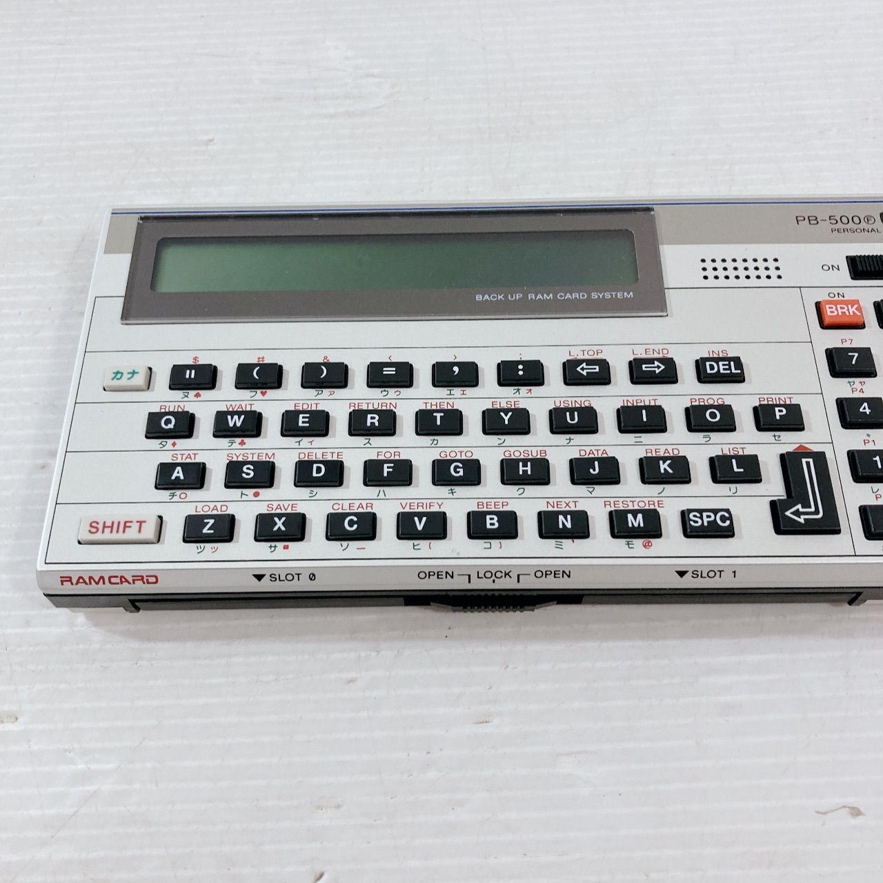 ジャンク品 カシオポケットコンピュータ PB-500 RAMカード搭載