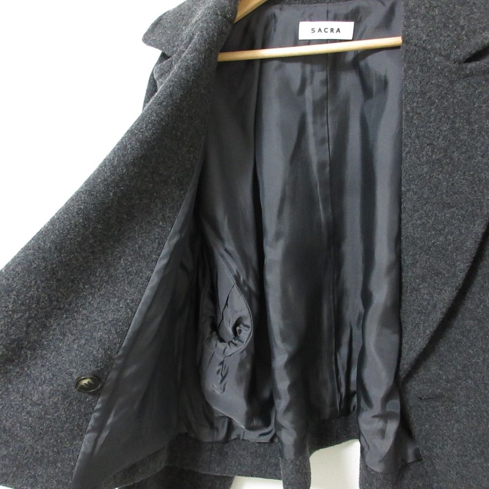 美品 23AW SACRA サクラ ラムウール100％ メルトン オーバーサイズ 3B