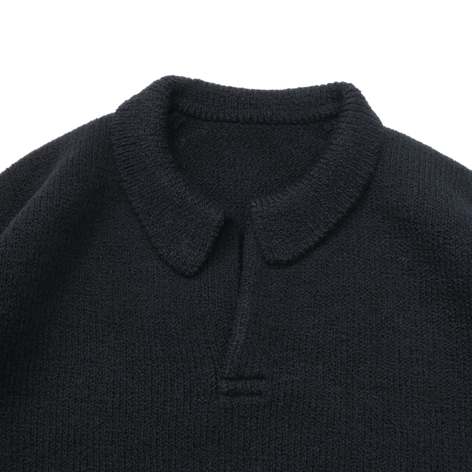 crepuscule クレプスキュール M-G Skipper L/S エムジー スキッパー ロングスリーブ ウール ニット BLACK 新品