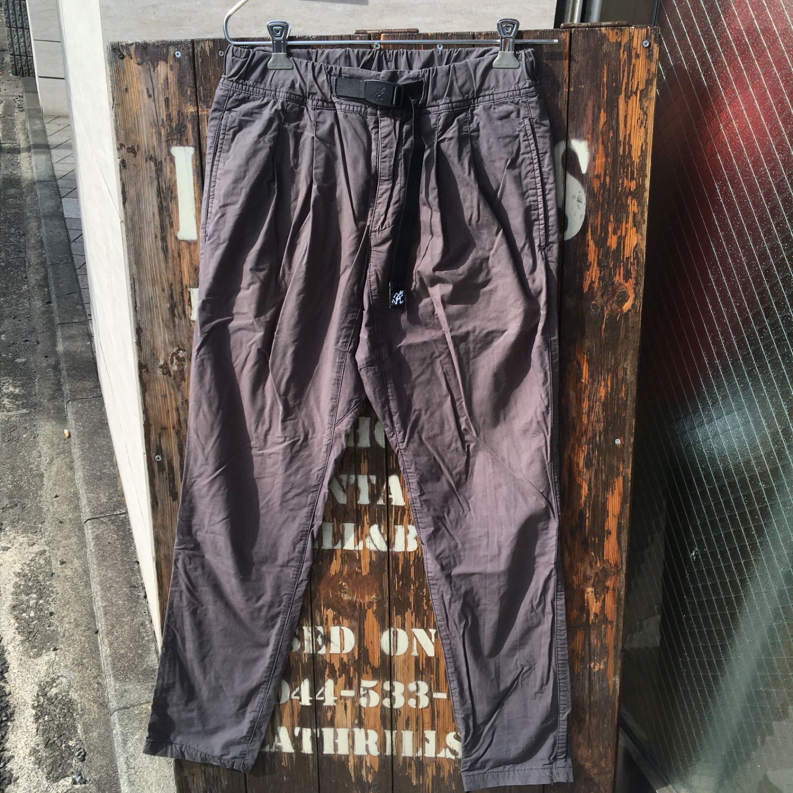 【GRAMICCI x ADAM ET ROPE】グラミチパンツ アダムエロペ ワンタック ストレッチ パンツ チャコールグレー ◆Size:S