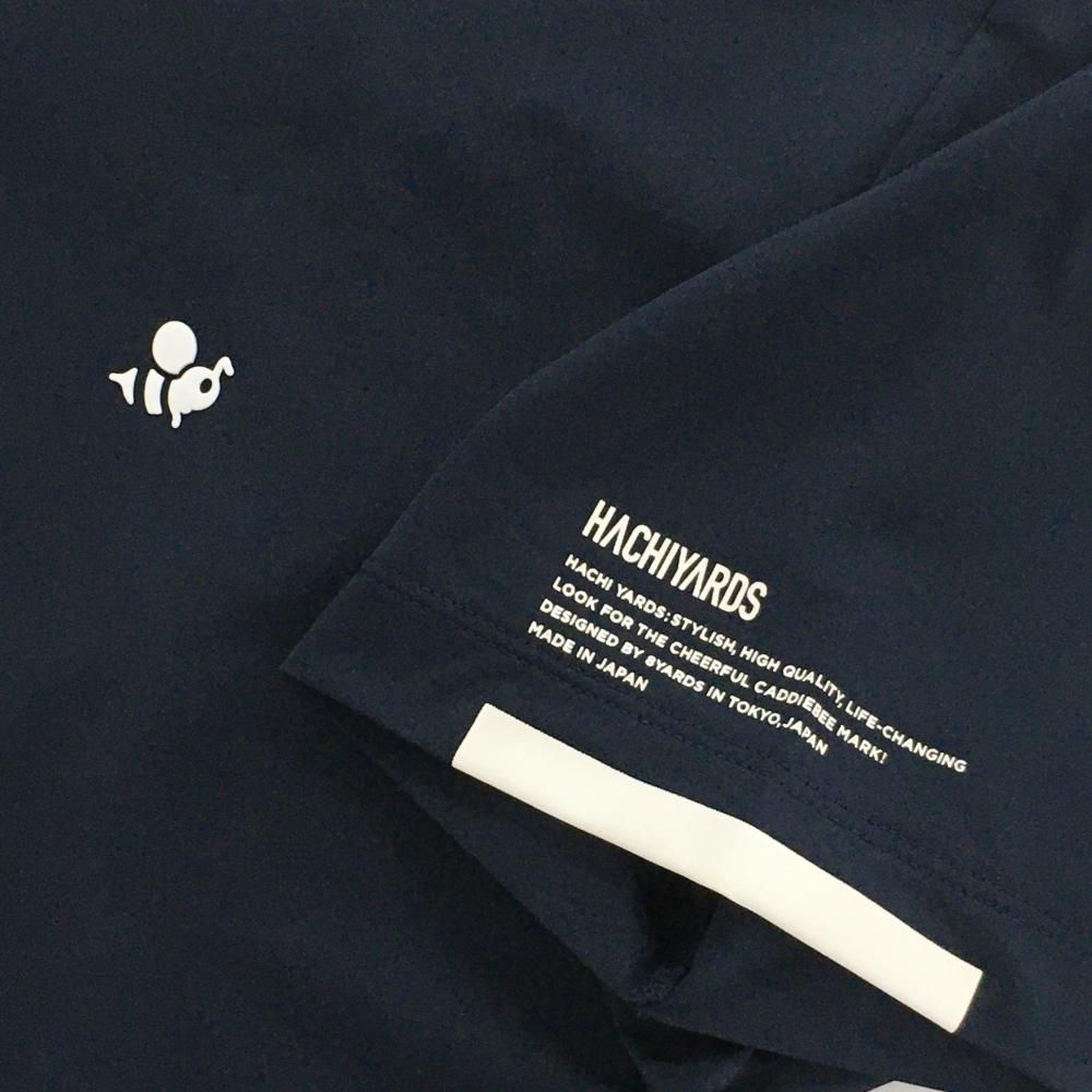 美品】ハチヤーズ 半袖ポロシャツ ダークネイビー×白 後ろ上部柄