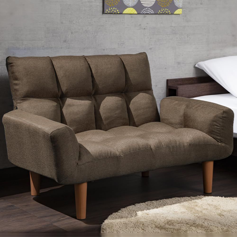 アイリスプラザ ソファ ローソファ 14段階リクライニング 幅約108cm