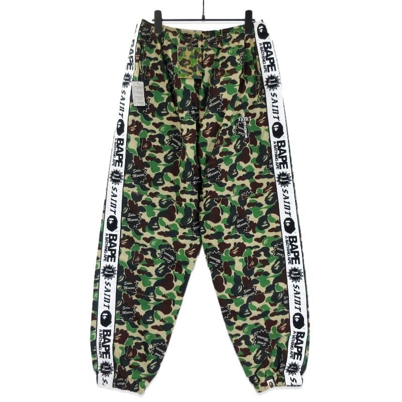 未使用 SAINT Mxxxxxx × A BATHING APE セントマイケル AP_TRACK PNT SM-YS8-0000-C30 トラックパンツ エイプ カモフラ L20020014