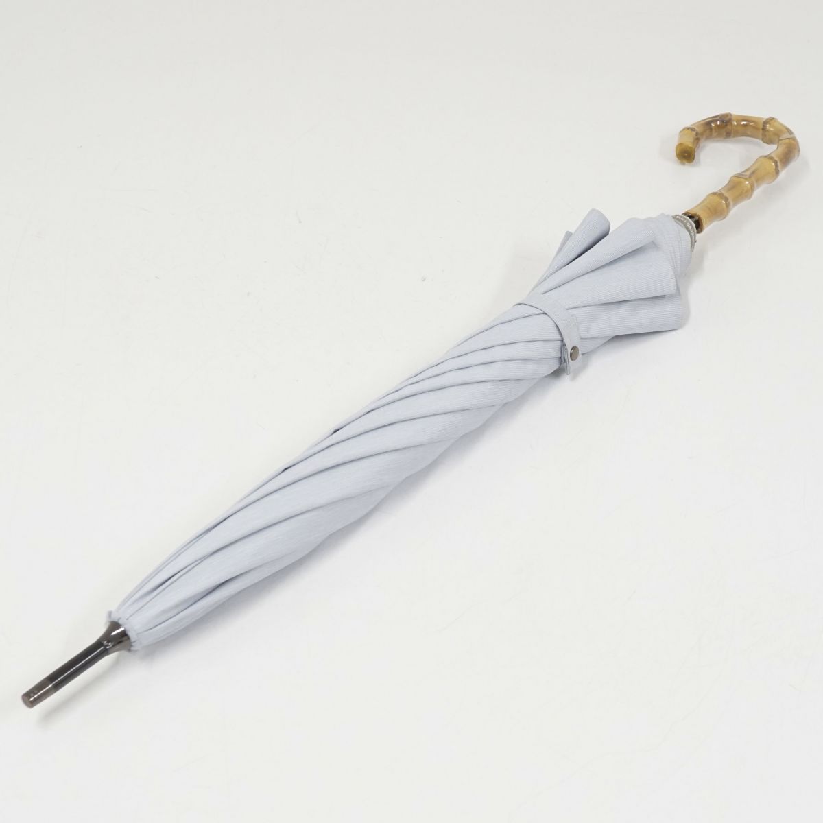 【美品】サンバリア100 L moku 長傘　ブルー　クリア手元 完全遮光日傘 サンバリア100 USED美品 Mサイズ moku ブルー クリア手元