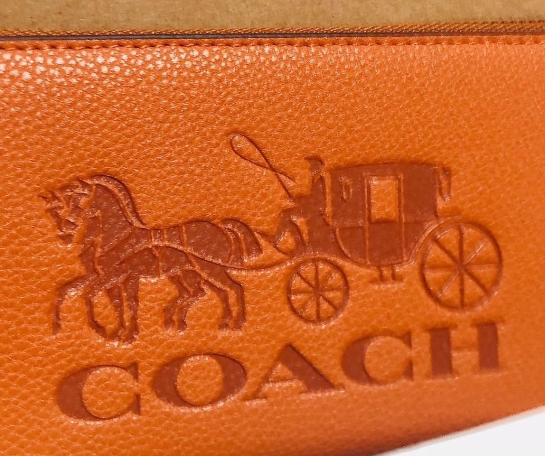 COACH 新品 ジンジャー 馬車 レディース コーチ 長財布 茶 財布 141-