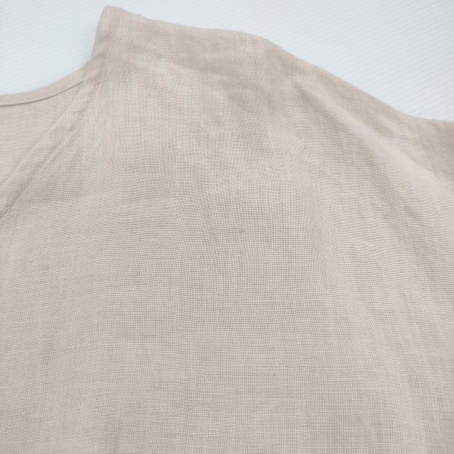 UNIVERSAL TISSU トリプルワッシャーリネン Vネックワンピース 定価25850円 スモーキーピンク レディース ユニバーサルティシュ【中古】5-0908M♪ UNIVERSAL TISSU トリプルワッシャーリネン Vネックワンピース 定価