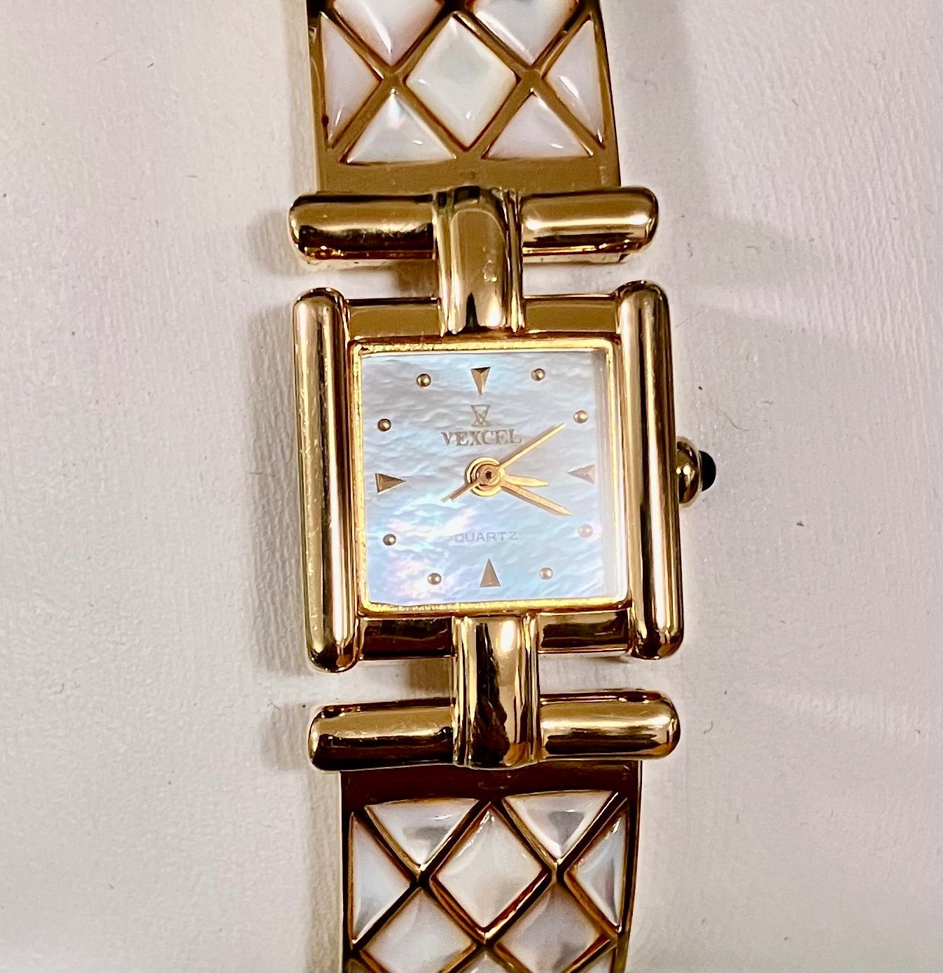 P*e様 Vexcel ゴールド アナログ腕時計 ☆稼働品☆VEXCEL ヴェクセル☆ブレスレットウォッチ☆クォーツ