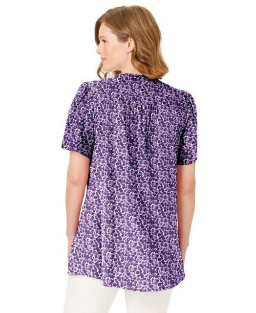 Pintucked Half-Button