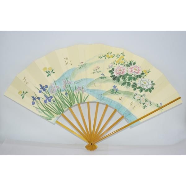 飾扇 草花流水絵 10 複製 02-8907-10