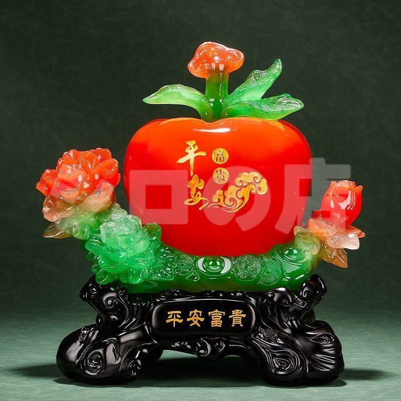 林檎 リンゴ 赤 レッド 緑 グリーン 置物 オブジェ 風水グッズ 財運 金運 開運 運気アップ 幸運 開運 浄化 幸運 開運 厄除け スピリチュアル リビング インテリア