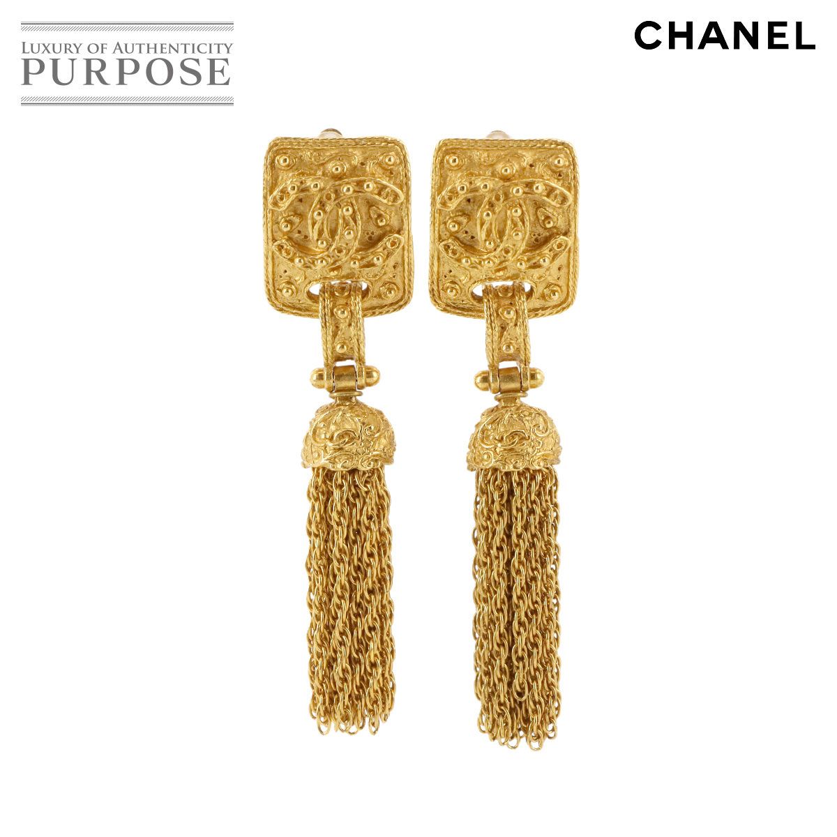 シャネル CHANEL ココマーク フリンジ イヤリング ゴールド 94A