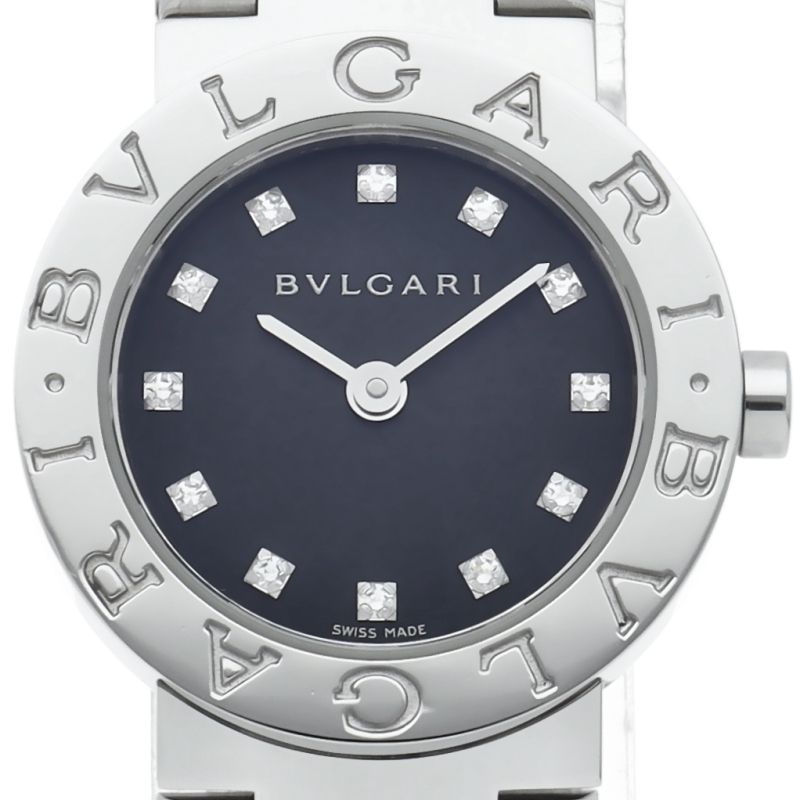 ブルガリ ブルガリブルガリ ウォッチ 23mm 12Pダイヤ BB23SS|BB23SSD 箱 SS レディース時計 ブラック 仕