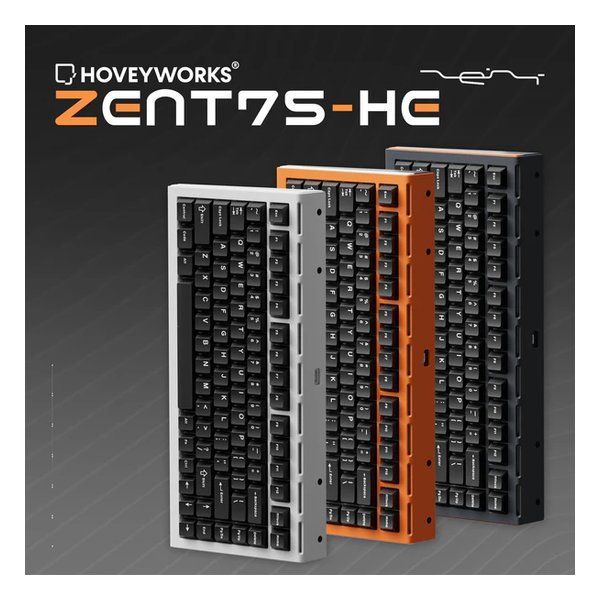 HOVEY WORKS ホビーワークス ゲーミングキーボード ZENT75-HE 8K 0.1ms 0.01RT 0.005刻み オレンジ ZENT75-HE Orange 2649893 AR_KOOLFOOD_TN
