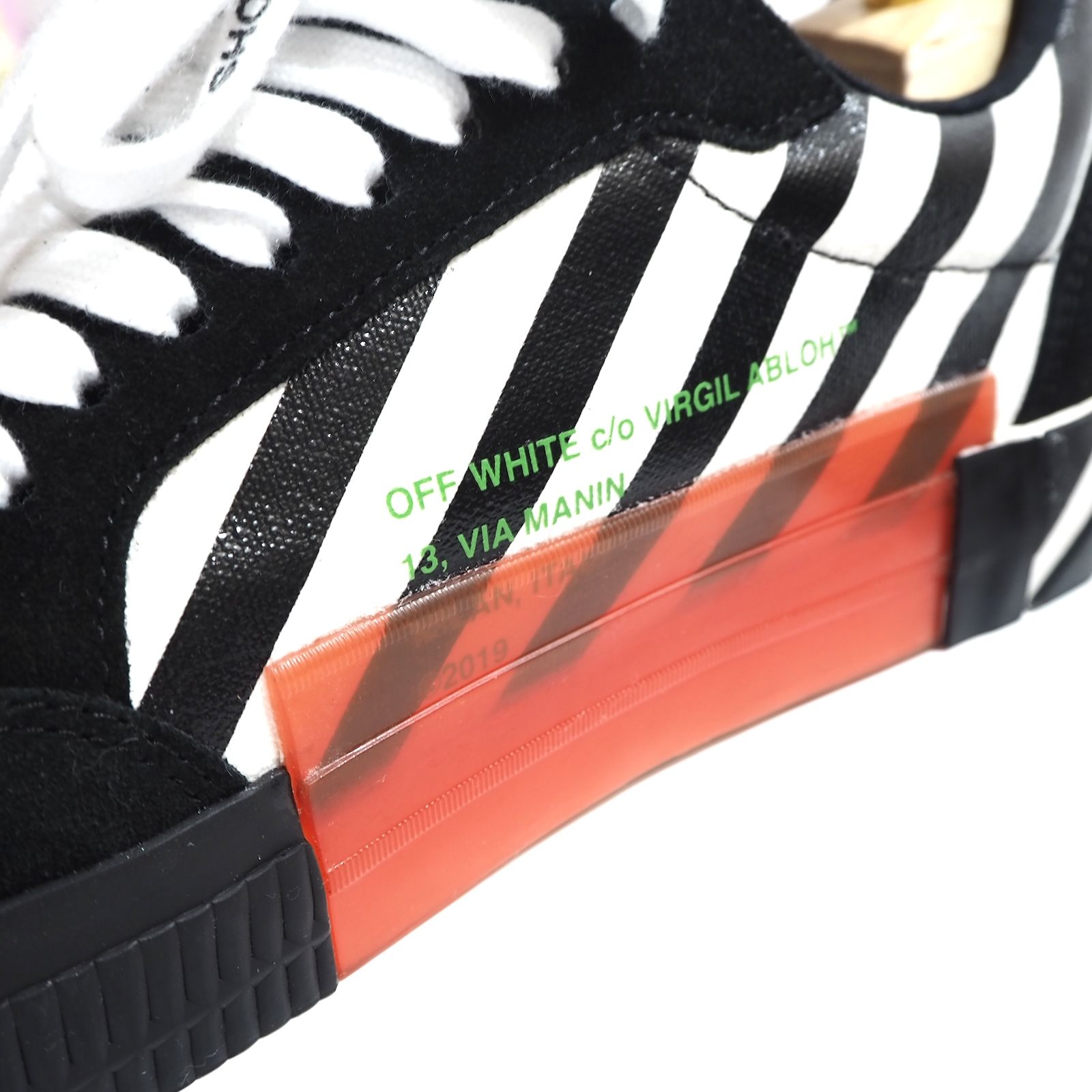 【関税込み】Off-White ホワイト＆ブラック Kick Off スニーカー 美品 オフホワイト DIAG LOW ローカット スニーカー 42 26.5