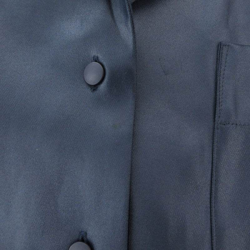 メゾンスペシャル MAISON SPECIAL レザーライクオープンカラーチュニックブラウス シャツ 長袖 F 紺 ネイビー 2119235308 メゾンスペシャル MAISON SPECIAL レザーライクオープンカラー