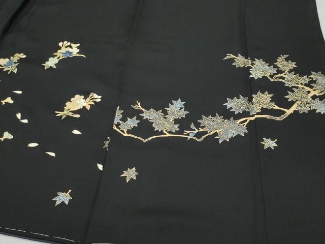 平和屋着物○訪問着 枝桜 黒地 金銀彩 正絹 逸品 CAAS8435vf - メルカリ 