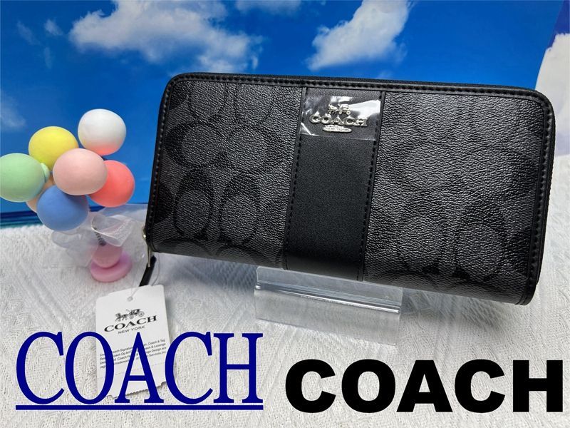 COACH  長財布 財布 コーチ シグネチャーアコーディオン ラウンドジップ プレゼント クリスマス 贈り物 吉日 ギフト   母の日 父の日 財布 レディース メンズ 新品未使用 ファッション A041 F54630 14