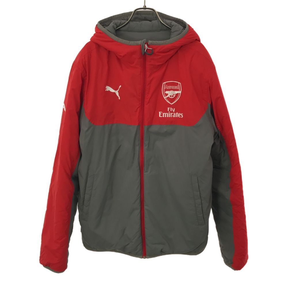 プーマ ARSENAL サッカー リバーシブル 中綿ジャケット M グレー PUMA Fly Emirates メンズ 古着 【240209】