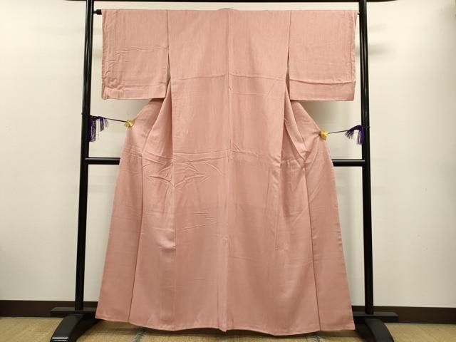 平和屋着物□上質な色無地 葡萄蔦の葉地紋 雄黄色 正絹 逸品