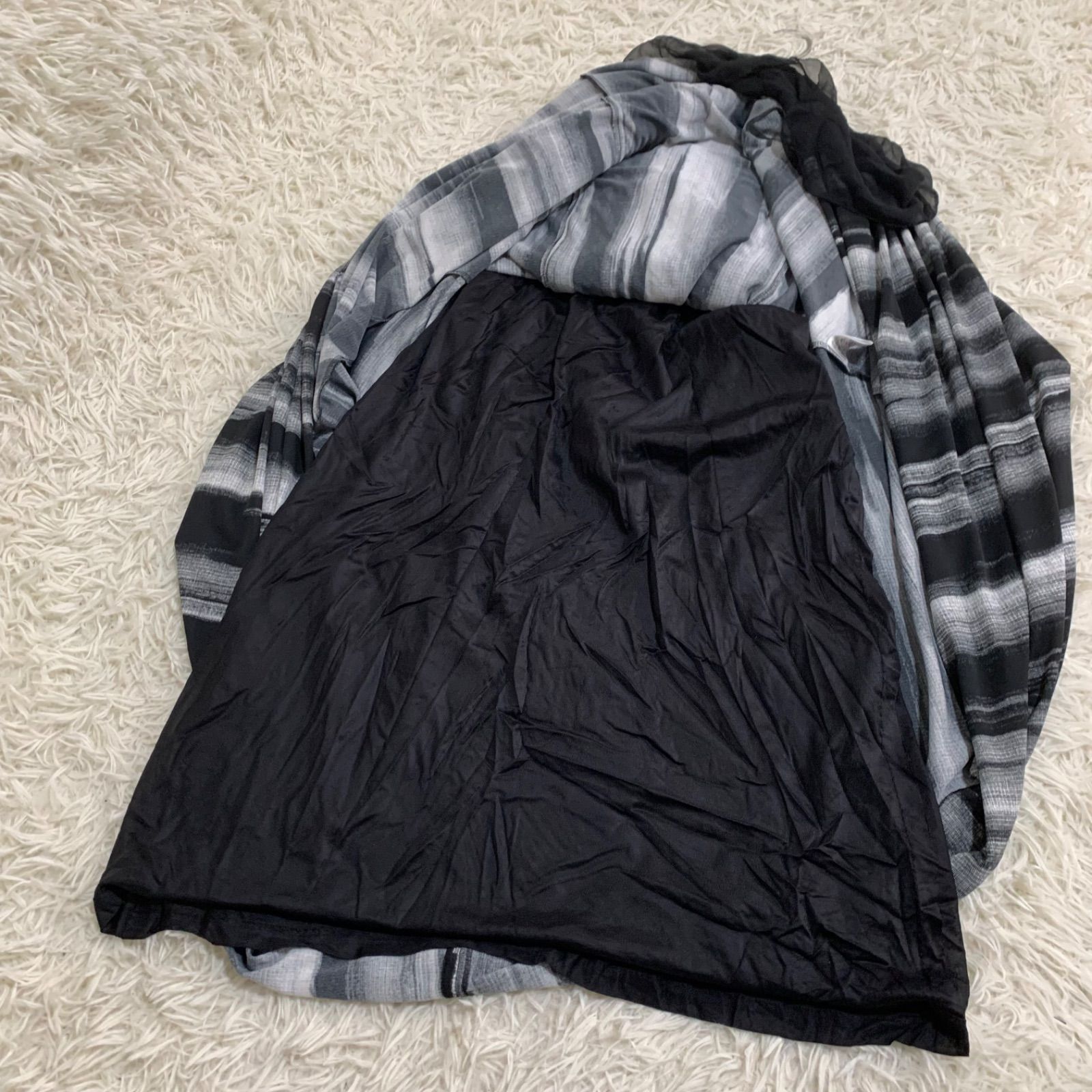 美品✨ヒロココシノ ストライプ ノースリーブロングワンピース サイズ42 LL 美品✨ヒロココシノ ストライプ ノースリーブロングワンピース