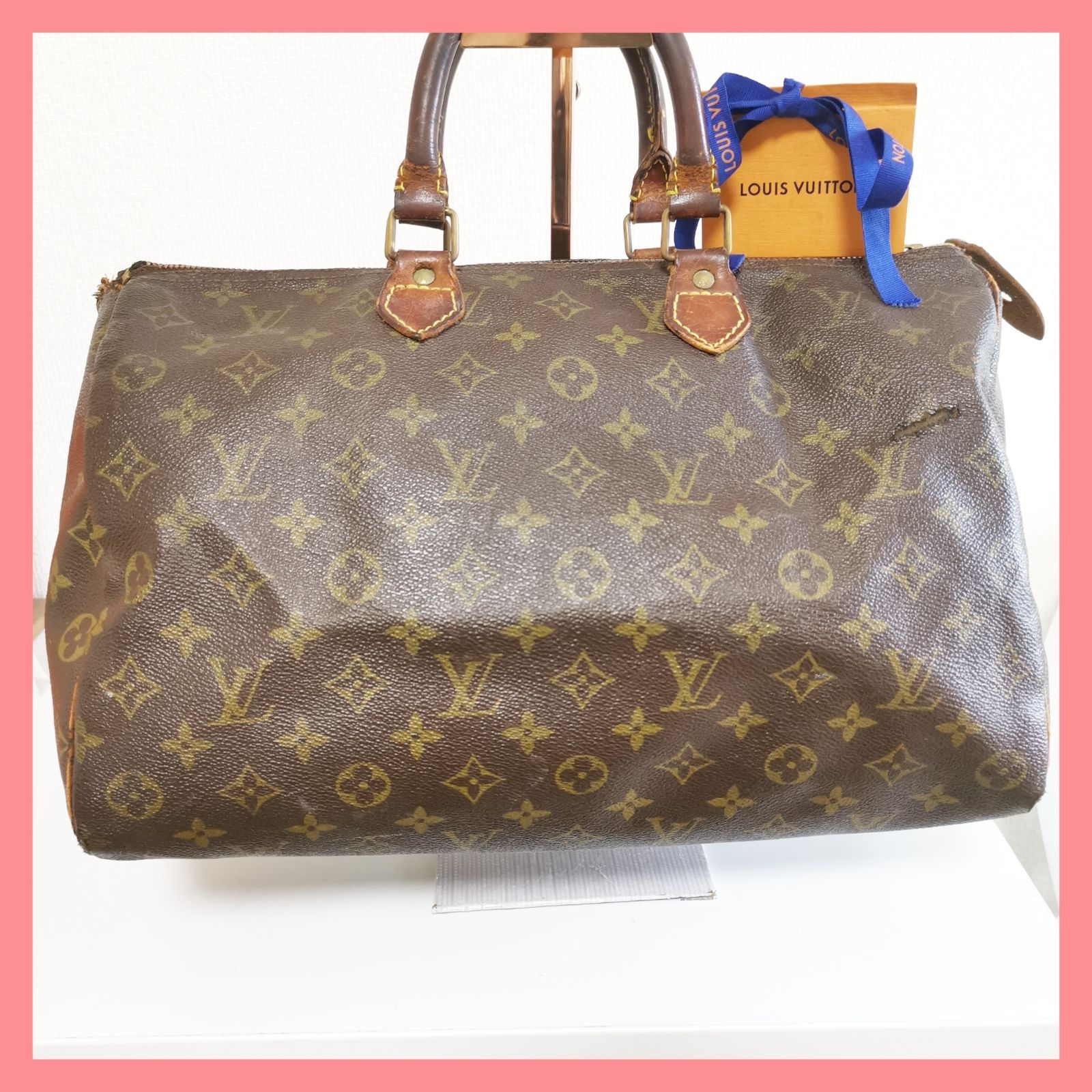 人気品!送無!ルイヴィトンVUITTON モノグラム柄スピーディー35ハンドバッグ鑑定済み