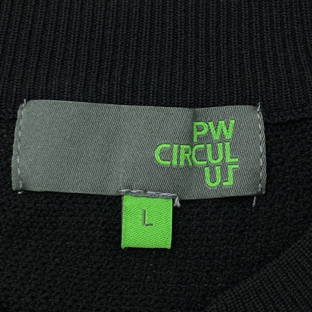 サイズ：L PW CIRCULUS ピーダブリュサーキュラス  ニットベスト  ブラック系 [240101489338] ゴルフウェア メンズ ストスト サイズ：L PW CIRCULUS ピーダブリュサーキュラス ニットベスト