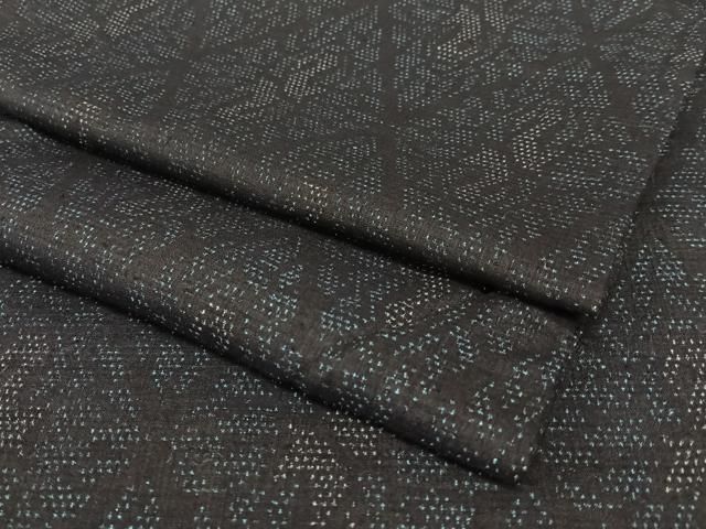 平和屋着物○本場結城紬 重要無形文化財 菱文 正絹 逸品 AAAW9325zg